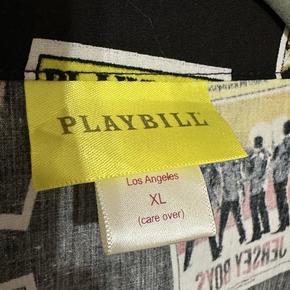 PLAYBILL Brand Men's XL 2 Piece 'PJ' Pajama Set Black w/Broadway Programs - Picture 4 of 14